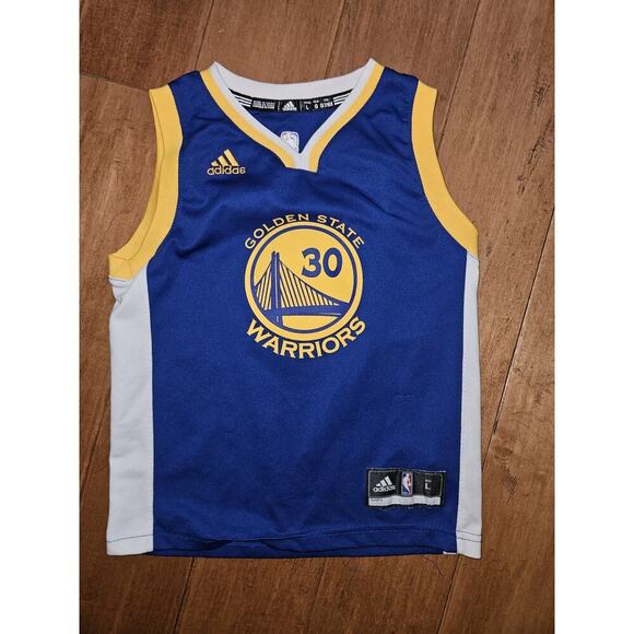 Adidas Golden State Warriors #30 Steph Curry Jersey Youth Large Blue NBA - Picture 1 of 6